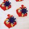 Red Anchor Patches Embroidered Nautical Applique with Ship Wheel Set of 2
